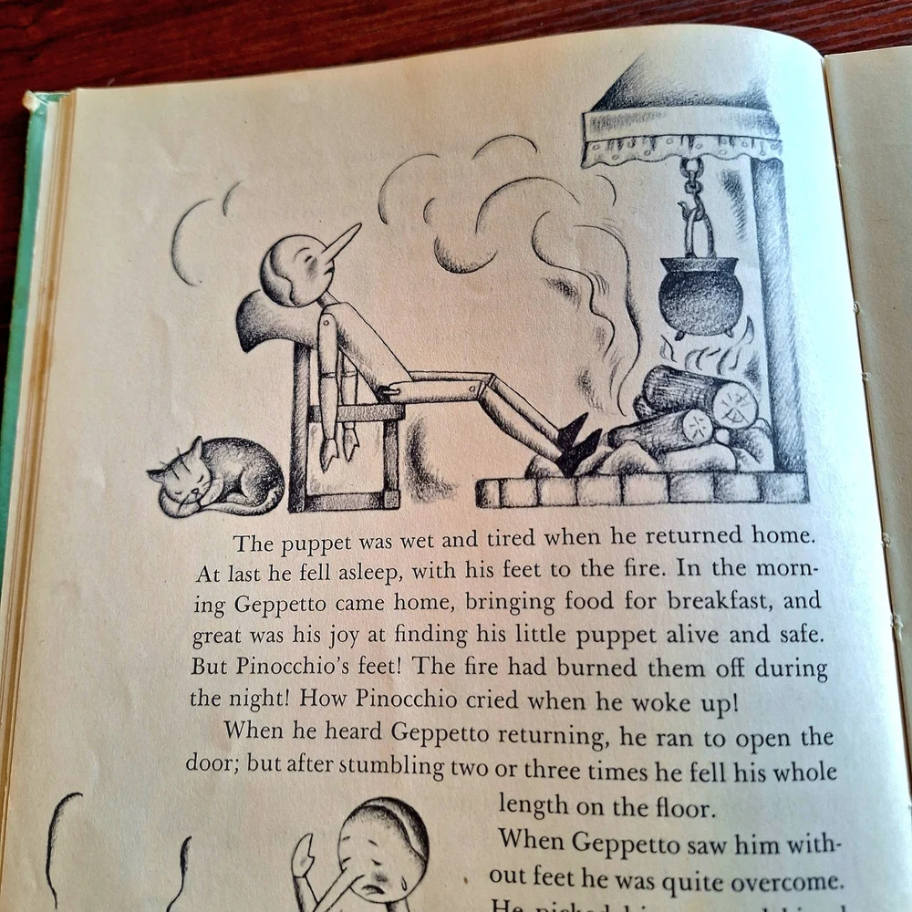Pinocchio Illustrated Antique 1946 Book by Lois Lenski - Picture 6 of 13